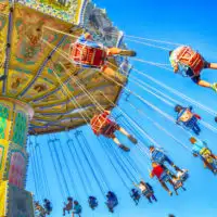 Swing ride at an amusement park