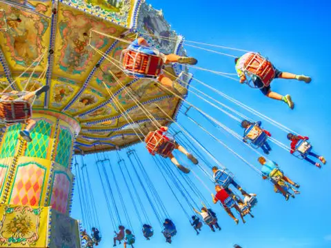 Swing ride at an amusement park