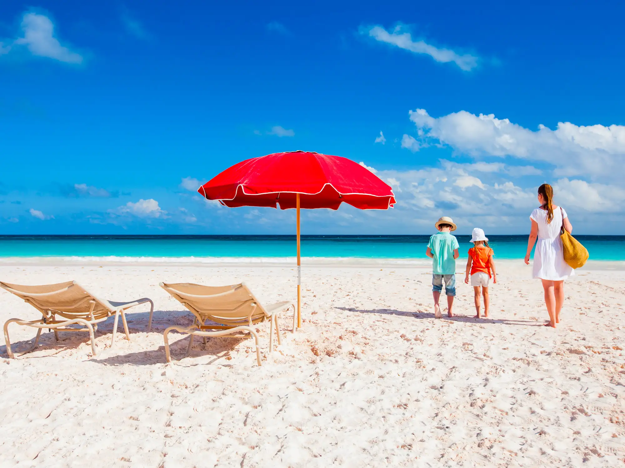 beach umbrella family