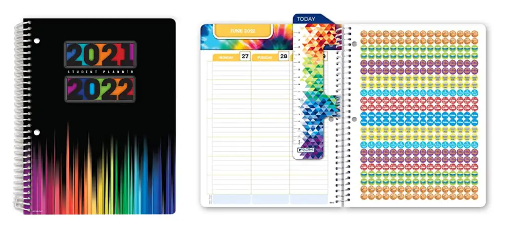 Front cover and inside pages of the Global Datebooks Middle School Student Planner