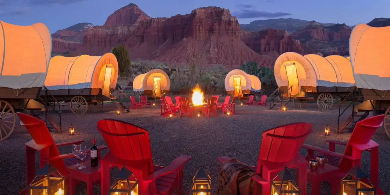 Conestoga Wagon Camping at Capitol Reef Resort; Courtesy of Capitol Reef Resort