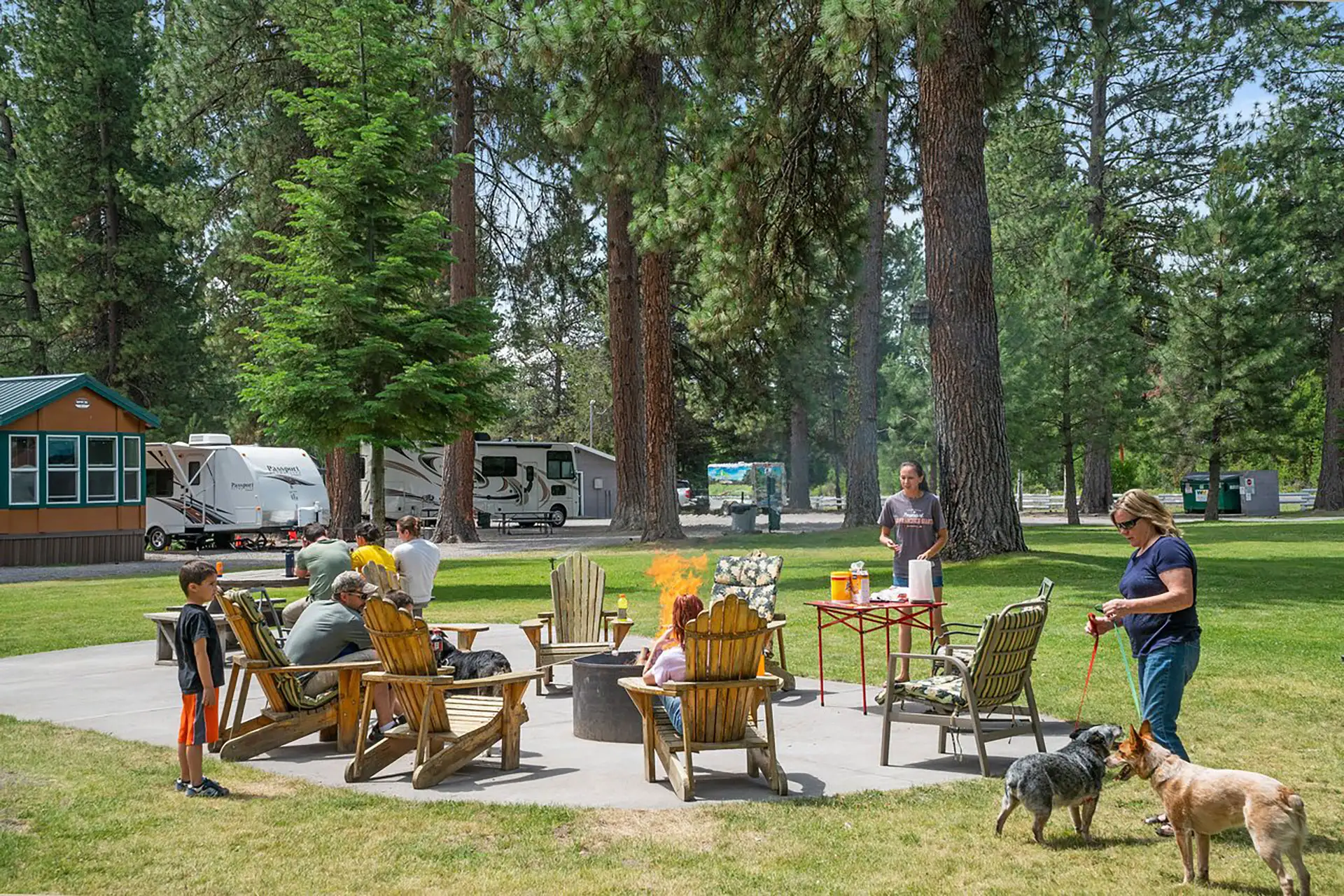 Fire pit at Crater Lake Resort in Oregon