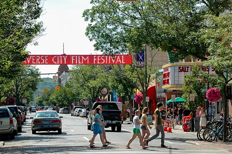 downtown Traverse City; Courtesy of Traverse City Tourism