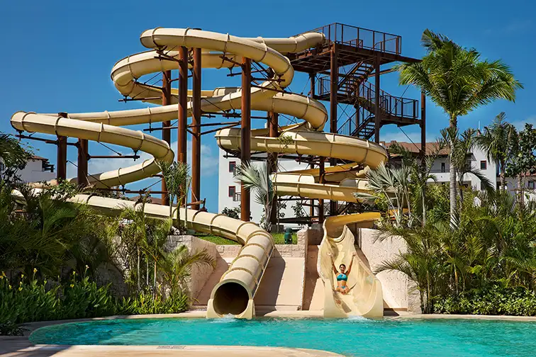 Waterslide at Dreams Playa Mujeres Golf & Spa Resort; Courtesy of Dreams Playa Mujeres Golf & Spa Resort