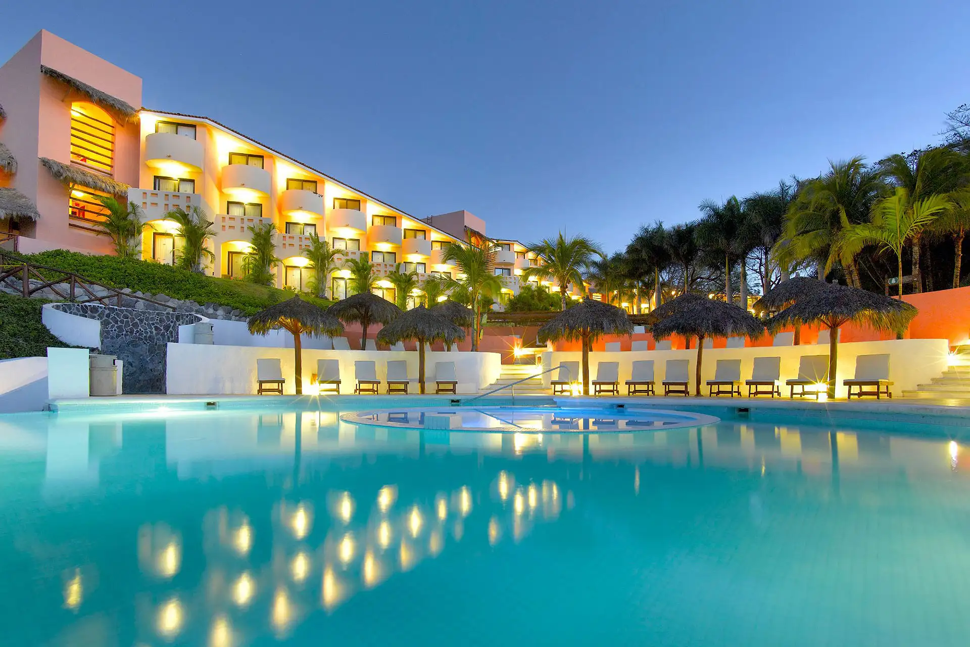 Pool at Night at Grand Palladium Vallarta Resort & Spa; Courtesy of Grand Palladium Vallarta Resort & Spa