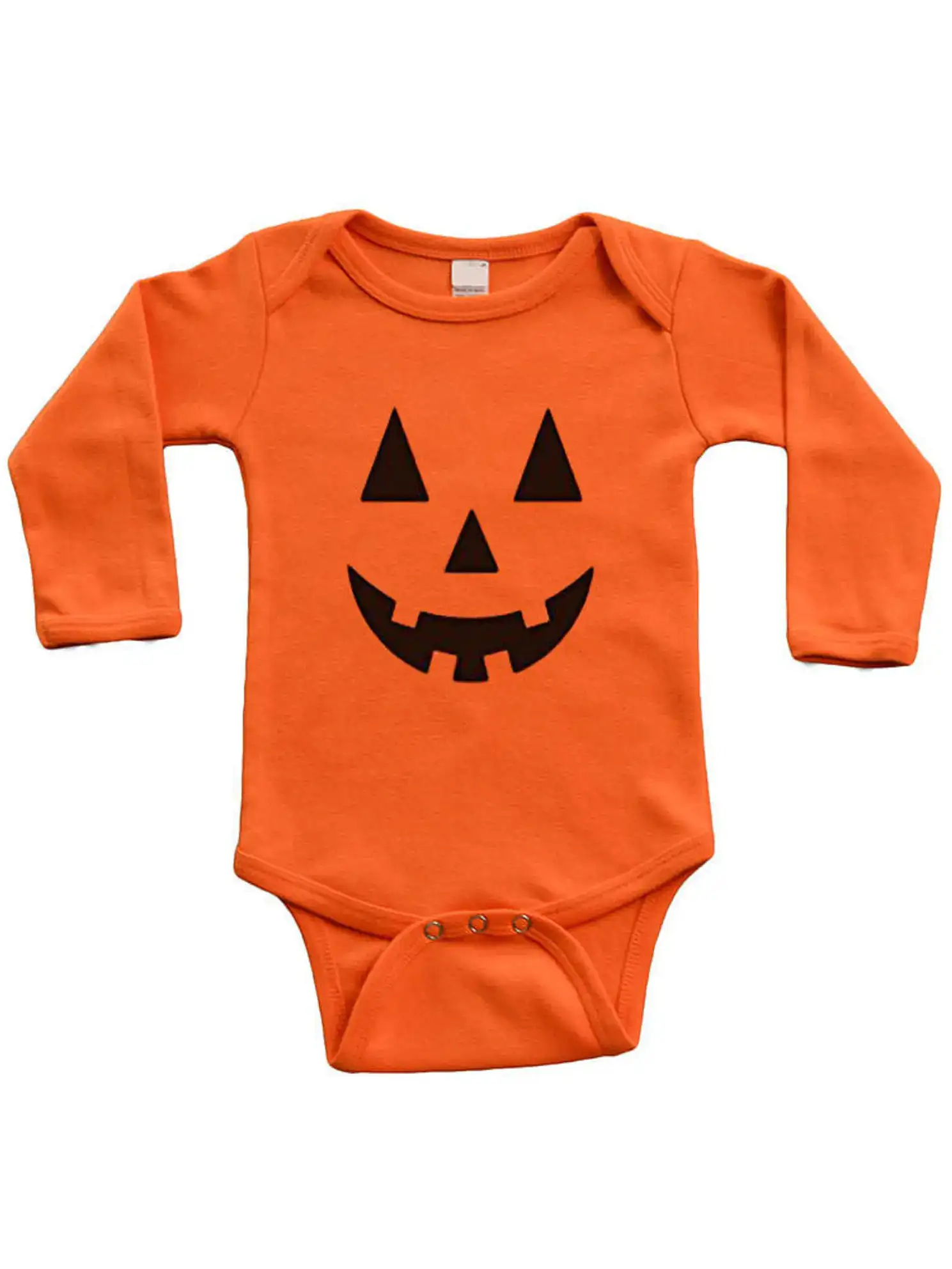 Orange Jack-o-lantern onesie