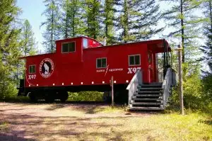 Red Caboose at Izaak Walton Inn in Montana