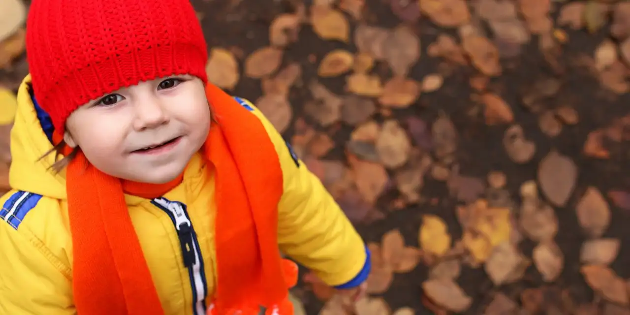 Little Boy Playing in the Fall Leaves; Courtesy of alexkich/Shutterstock.com