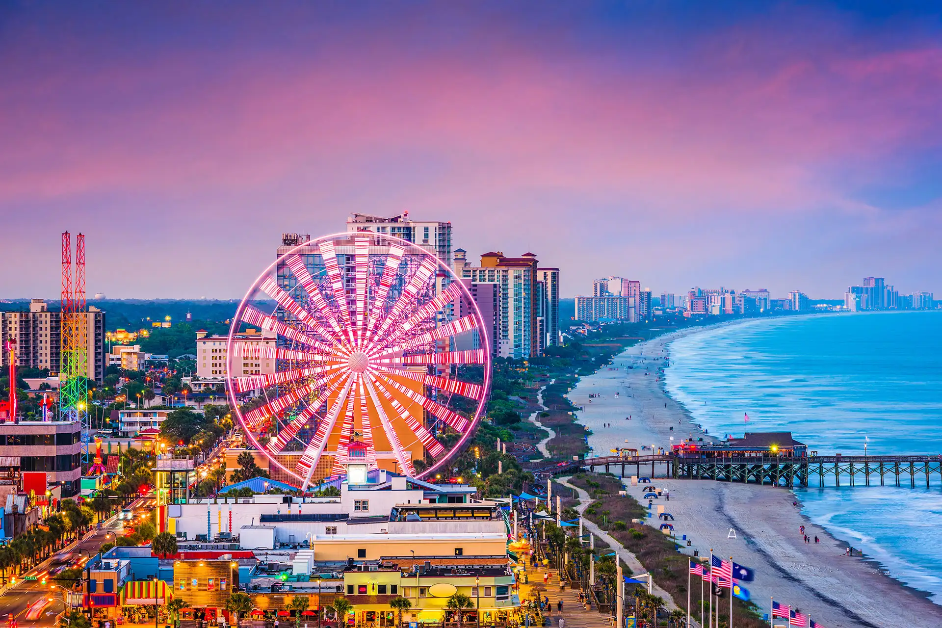 Myrtle Beach, South Carolina at Night; Courtesy of Sean Pavone/Shutterstock.com