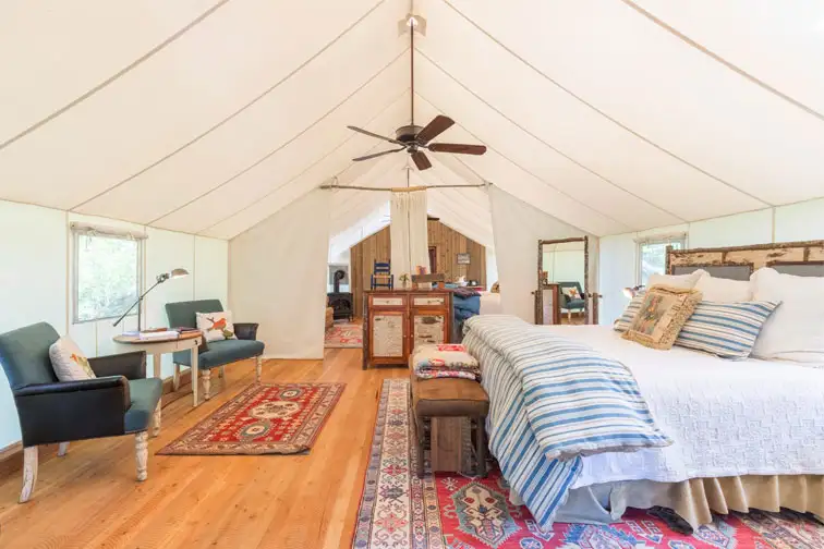 Glamping tent at The Ranch at Rock Creek; Courtesy of The Ranch at Rock Creek