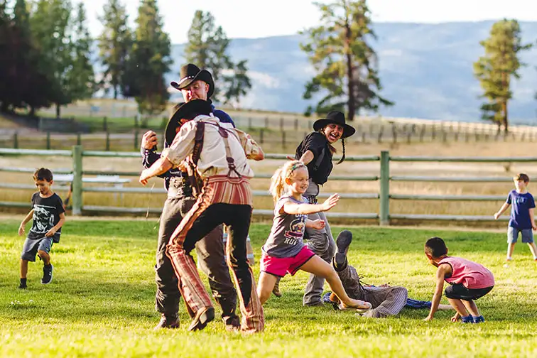 Kids Playing at The Resort at Paws Up in Montana