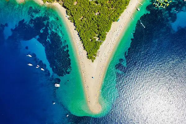 Zlatni Rat near the village of Bol on the island of Brac in Croatia.