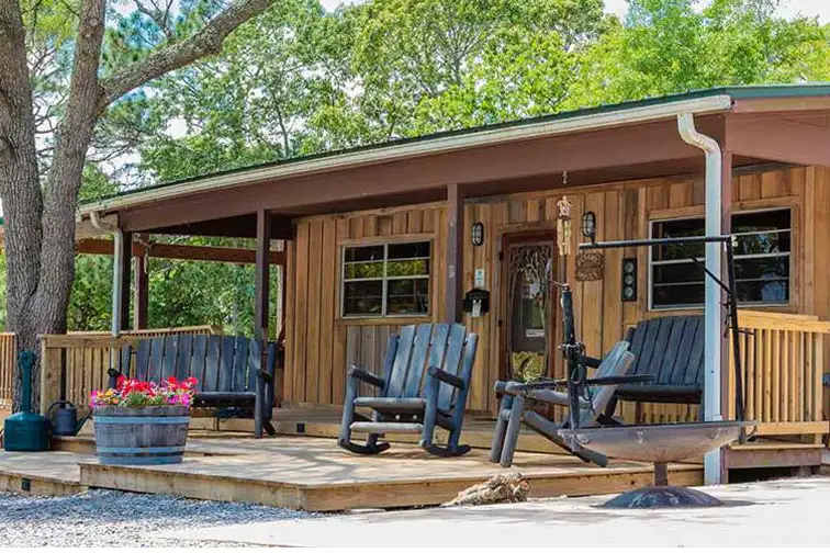 Cabin at Twin Lakes Camp Resort; Courtesy of Twin Lakes Camp Resort