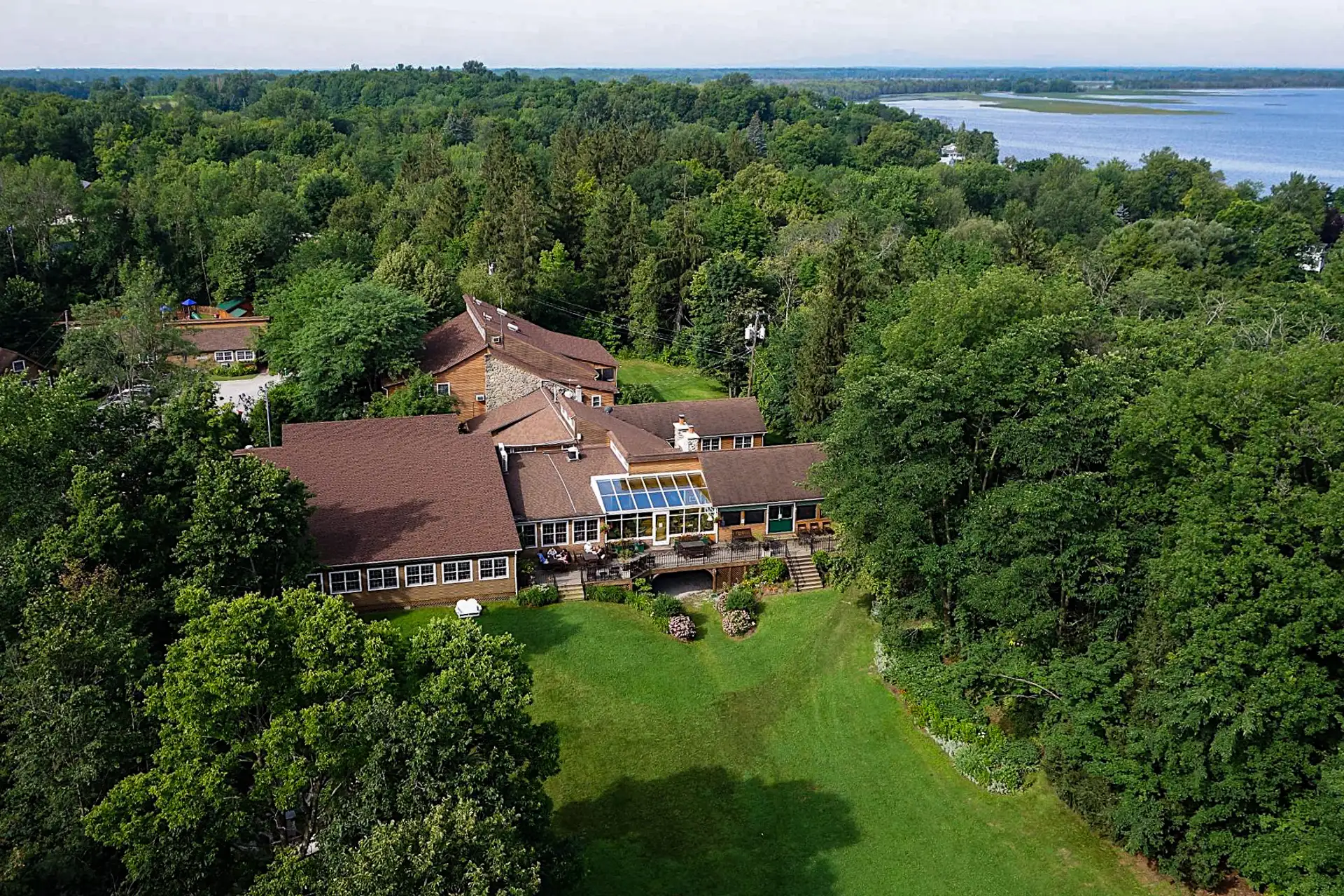 aerial view of Tyler Place Family Resort; Courtesy of Tyler Place Family Resort